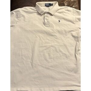 Polo Ralph Lauren UPenn Men's Cotton Mesh Polo Shirt White Size XXL 2XL